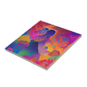 Carreau Vibrant multicolore belle fuchsia jaune violet (Côté)