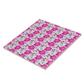 Carreau Vibrant Pink Floral Pattern | Bold Modern Flowers  (Côté)