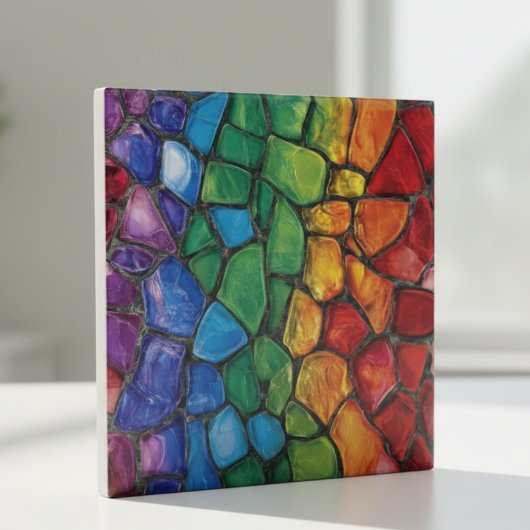 Carreau Vibrant Rainbow Pride Glass Mosaic