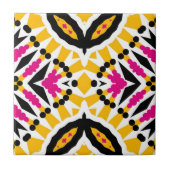 Carreau Vibrant rose jaune symétrique géométrique (Devant)