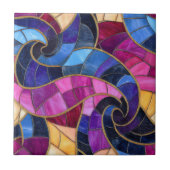 Carreau Vibrant Stained Glass Swirl Mosaic (Devant)