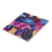 Carreau Vibrant Stained Glass Swirl Mosaic (Côté)
