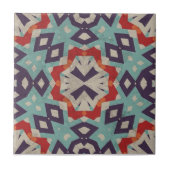 Carreau Vibrant Turquoise rouge beige Motif géométrique (Devant)