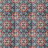 Carreau Vibrant Turquoise rouge beige Motif géométrique