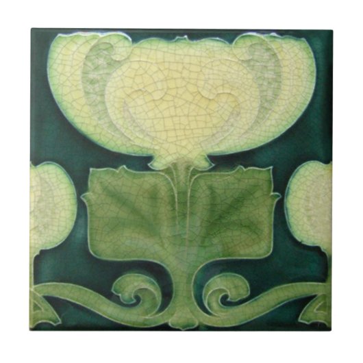 Carreau Victorian-antique-look-tuile-vert-blanc (Devant)