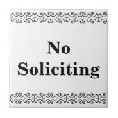 Carreau Victorian No Soliciing Sign Tile (Devant)