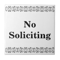 Victorian No Soliciing Sign Tile