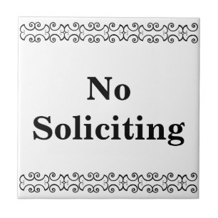 Carreau Victorian No Soliciing Sign Tile