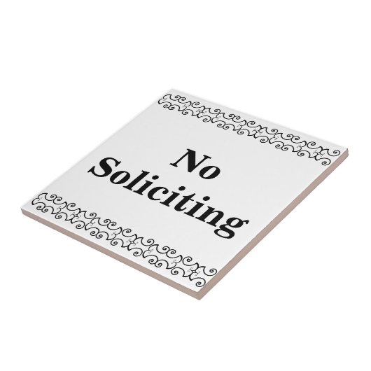 Carreau Victorian No Soliciing Sign Tile (Côté)