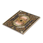 Carreau Victorian vintage de brun bleu élégant (Côté)