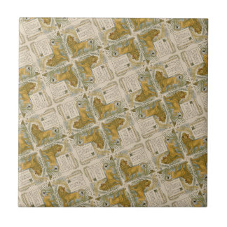 Carreau Victorien vintage Le motif Lion effrayé