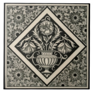 Carreau Vidéo de transfert noir esthétique Repro Antique