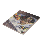 Carreau Vie morte avec pommes et raisins par Claude Monet (Côté)
