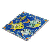 Carreau Vie sous-marine art céramique traditionnel no 2 (Côté)