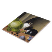 Carreau Vie végétale morte avec lapin (Côté)