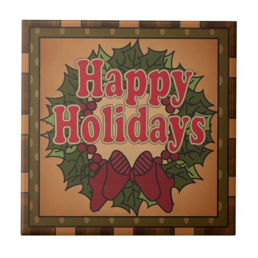 Carreau Vieille guirlande de Noël de mode (Devant)