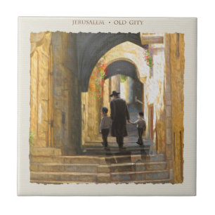 Carreau Vieille ville de Jérusalem Israël Peinture Fête ju