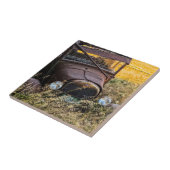 Carreau Vieille voiture abandonnée dans l'herbe grande (Côté)