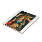 Carreau Vierge à l'Enfant, Ste Adélaïde et St François (Côté)