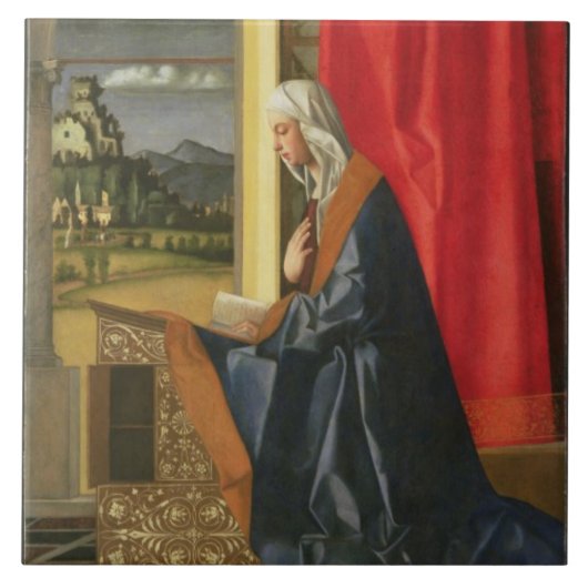 Carreau Vierge Marie, du diptyque d'annonce (huile dessus (Devant)