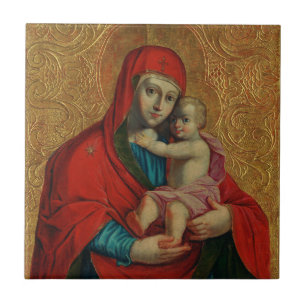 Carreau Vierge Marie et Enfant Jésus par Jan Rombauer