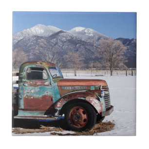 Carreau Vieux camion se reposant dans le domaine