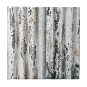 Carreau Vieux mur de peinture ébréché en métal ondulé