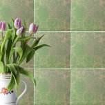 Carreau Vieux Vintage Décoré Vert Clair Et Beige<br><div class="desc">Carrelage décoratif vintage ancien dans les tons vert clair et beige.</div>