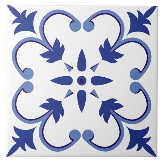 Carreau Vigne foetale Indigo (Devant)