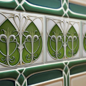 Carreau Vignes verdoyantes Art Nouveau
