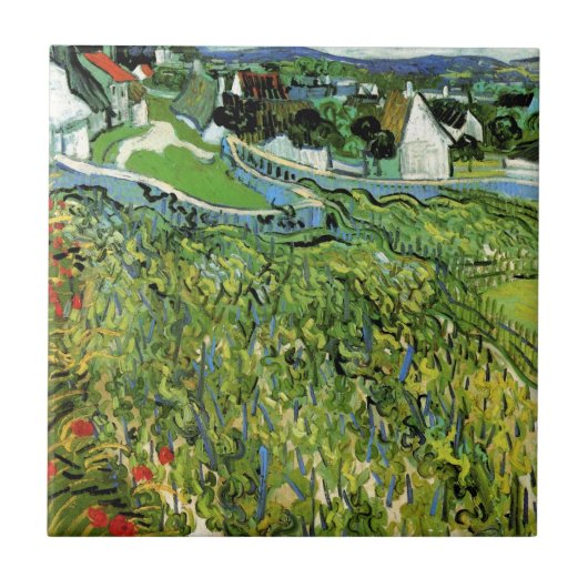 Carreau Vignoble avec vue sur Auvers de Vincent van Gogh (Devant)