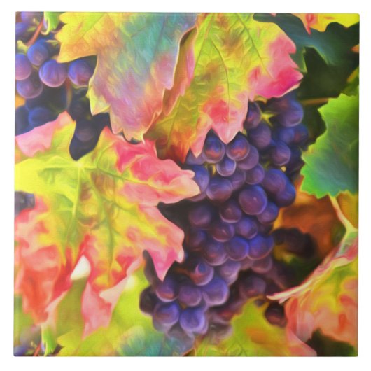 Carreau Vignoble Vignoble Automne Coloris Art (Devant)