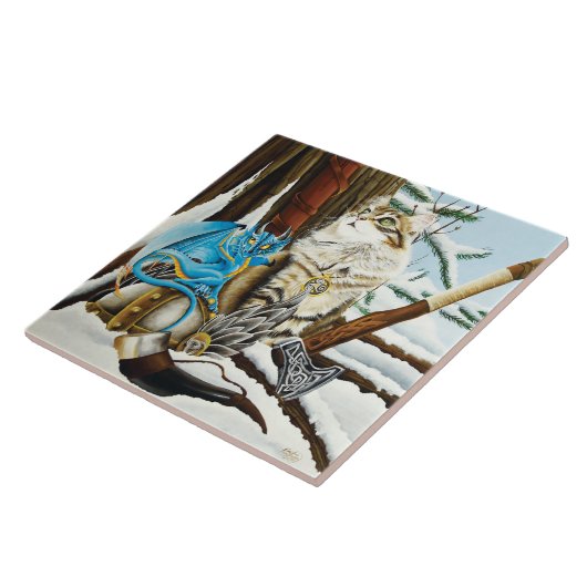 Carreau Viking Cat Blue Dragon (Côté)