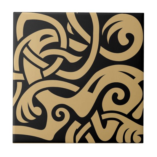 Carreau Viking Celtic Intertwining Motif animal (Devant)