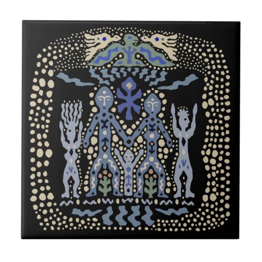 Carreau Viking Family Tile - Ivory Black Blue (Devant)