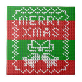 Carreau Vilain pull motif sonnettes Joyeux fils Xmas (Devant)