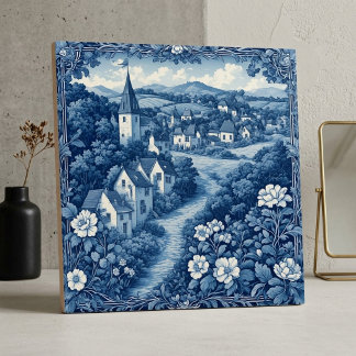 Carreau Villa français bleu profond couvert pastoral campa