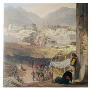 Carreau Ville de Kandahar, de son bazar principal et de