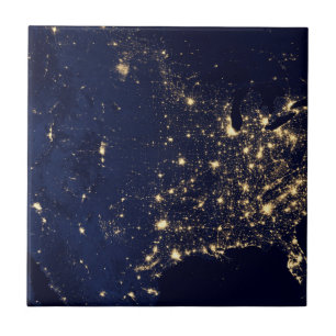 Carreau Ville Des États-Unis La Nuit.