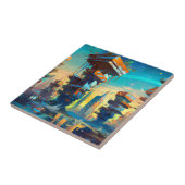 Carreau Ville dystopique futuriste, peinture générée par l (Côté)