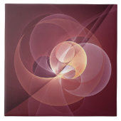 Carreau Vin moderne élégant Abstrait Art fractal rouge (Devant)