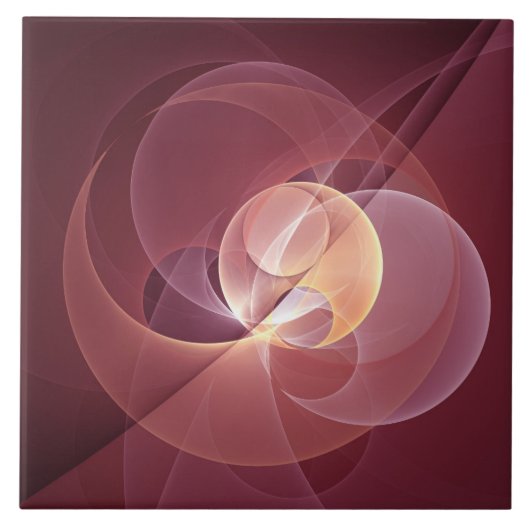 Carreau Vin moderne élégant Abstrait Art fractal rouge (Devant)