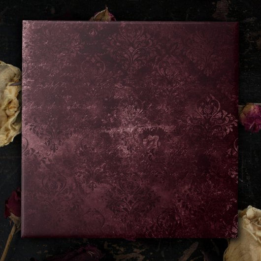 Carreau Vin Velvety Damask | Glam Grunge de Bordeaux Sangr