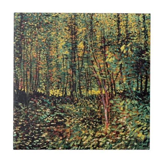 Carreau Vincent Van Gogh - Arbres Et Sous-Croissance Art (Devant)