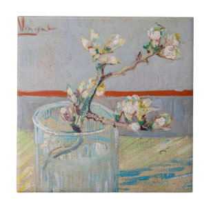 Carreau Vincent van Gogh - Branche d'amandier dans un verr