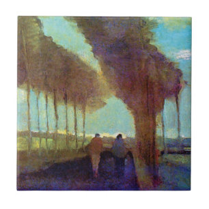 Carreau Vincent Van Gogh - Chemin de Campagne avec Deux Pe