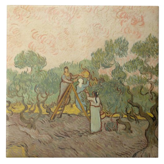 Carreau Vincent van Gogh - Femmes cueillette d'olives (Devant)