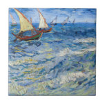 Carreau Vincent van Gogh - La mer aux Saintes-Maries<br><div class="desc">Paysage marin à Saintes-Maries - Vincent van Gogh,  Huile sur toile,  1888</div>
