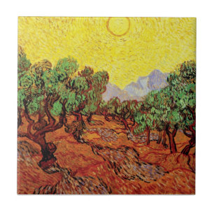 Carreau Vincent Van Gogh - Oliviers Au Ciel Jaune