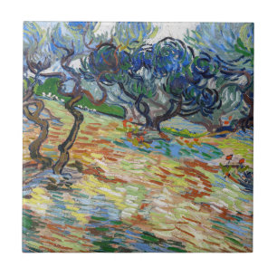 Carreau Vincent van Gogh - Oliviers : Ciel bleu brillant